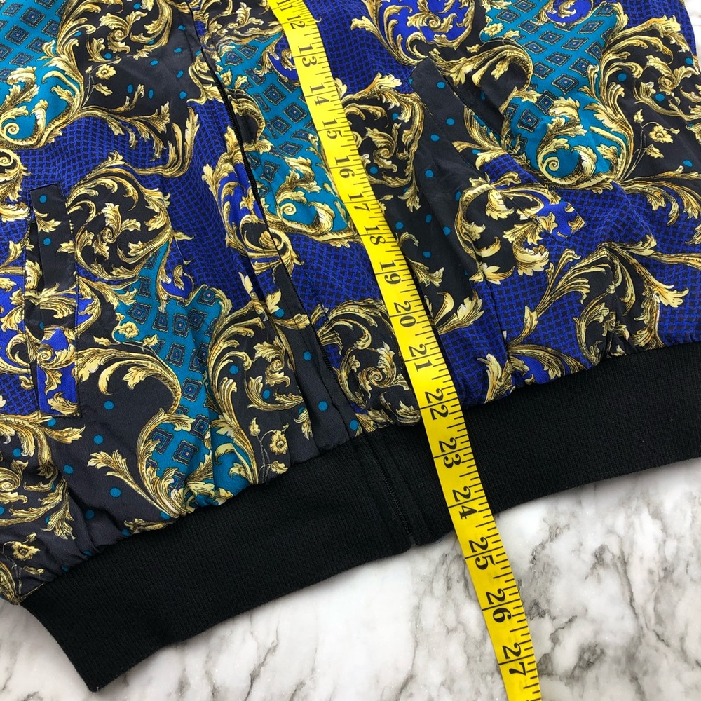 Vintage Sunny Leigh Print Silk Bomber Jacket Small - Picture 7 of 7